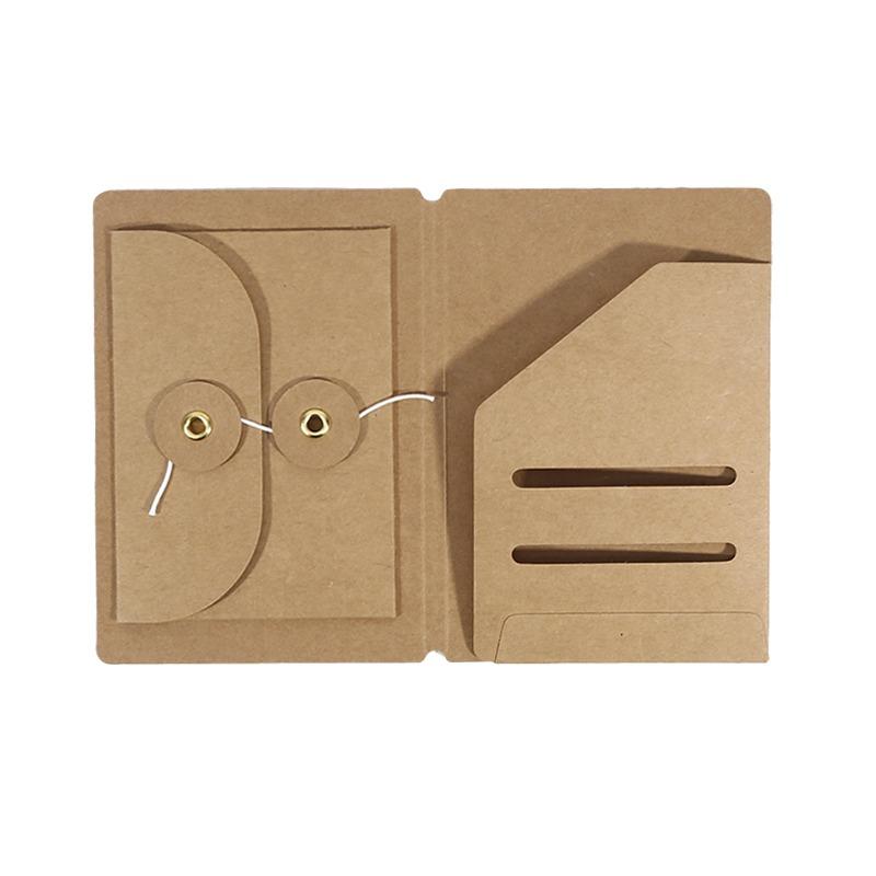 1/2PCS Portable Passport-Envelope Storage Bag Multi Purpose Kraft Paper Scrapbooking Ticket Holder Business Card Card Organizer