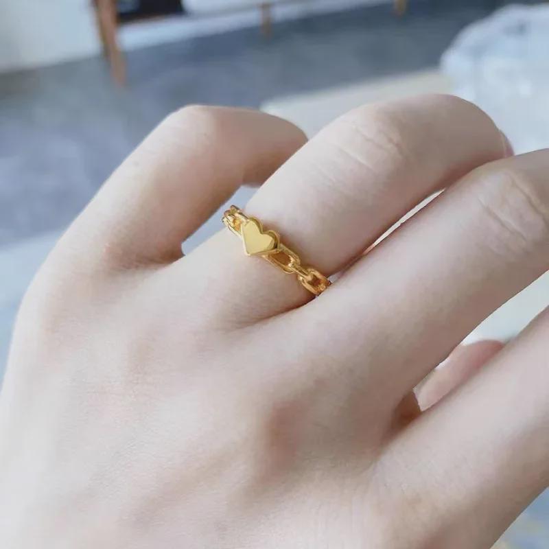 Элегантное кольцо Love Ring из титановой стали - невыцветающая цепочка для женщин