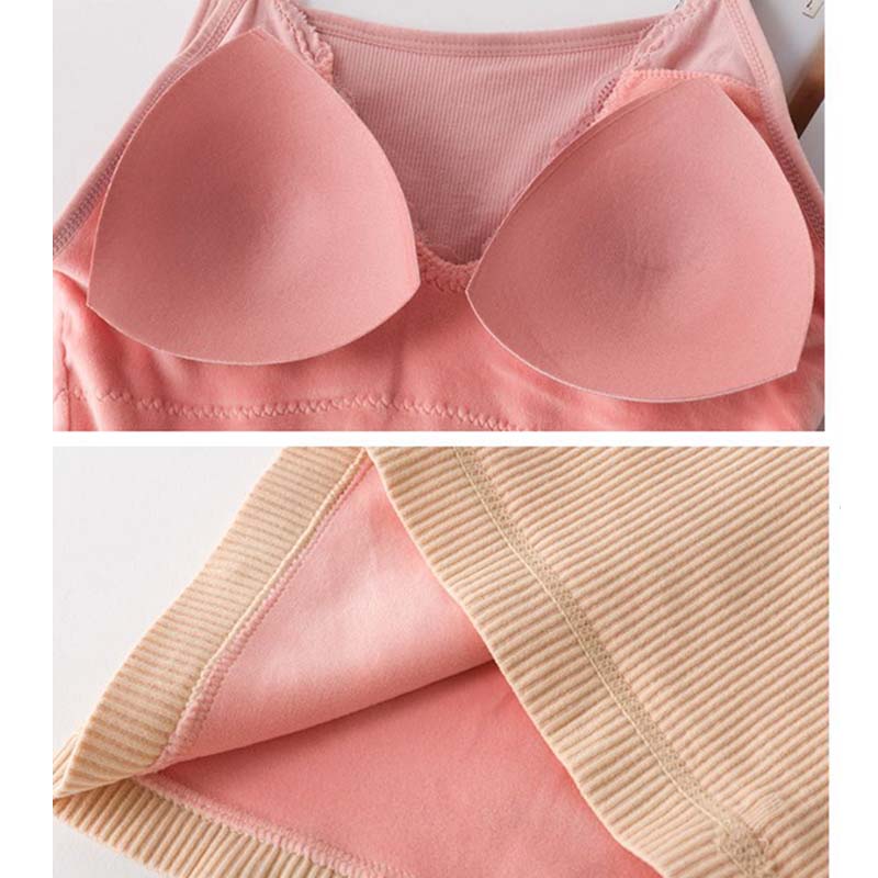 Thermal Undershirt Female Thickened Padded Fit Slim Winter Undershirt Sling Bottoming Shirt Chest Warm Underwear V-neck