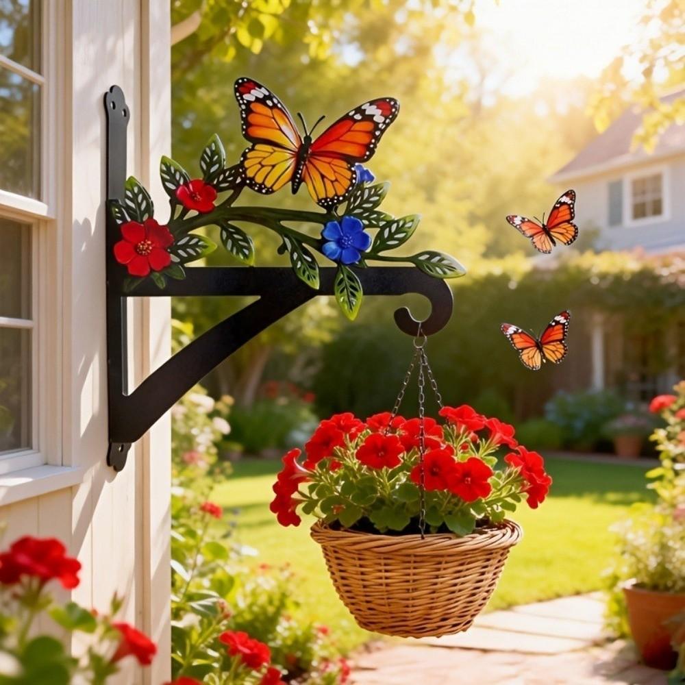 Colorful Wall-mounted Hanger Rust-Proof Wall Hook Beautiful Metal Decorative Rack Garden Decor