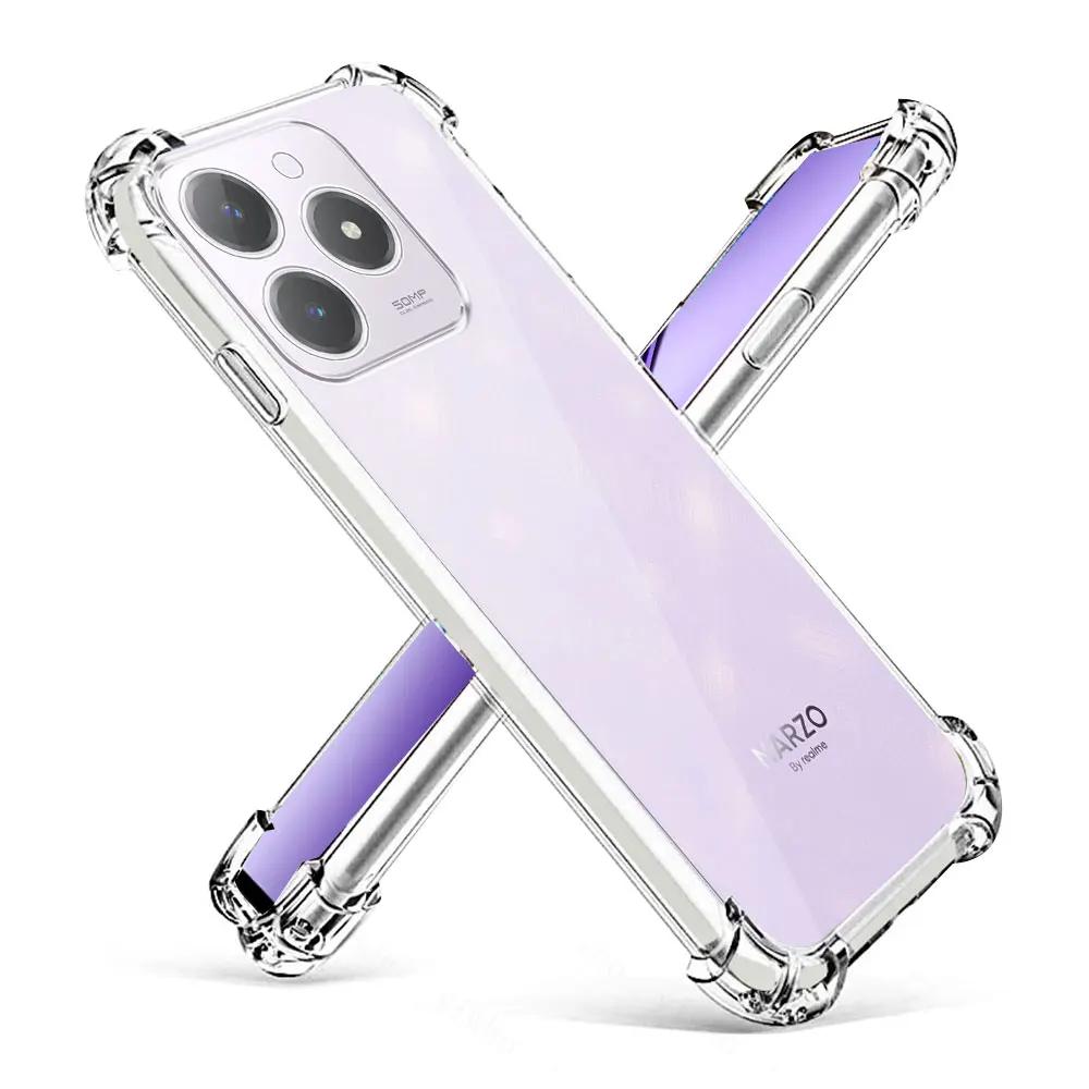 Для Realme C63 4G 5G чехол прозрачный силиконовый мягкий чехол для телефона Realme C61 C63 Narzo N63 прозрачный противоударный защитный чехол для задней панели