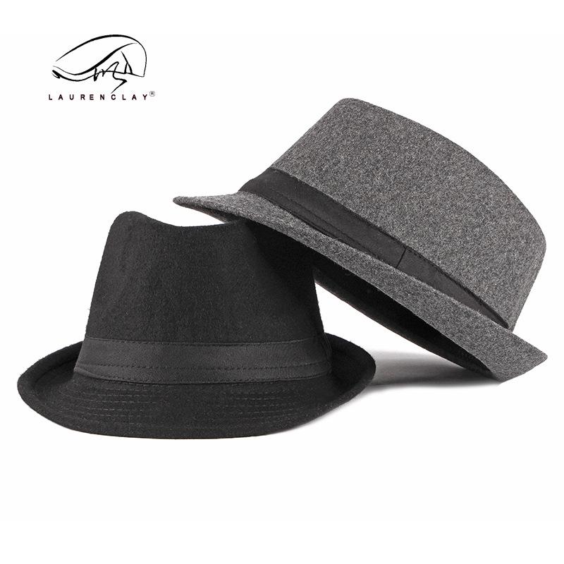 Весна и Осень Новая Мода Повседневная Шляпа-Топ Женская Британская Мода Черная Джазовая Шляпа Шерсть Универсальная Шляпа Среднего и Пожилого Возраста Тренд