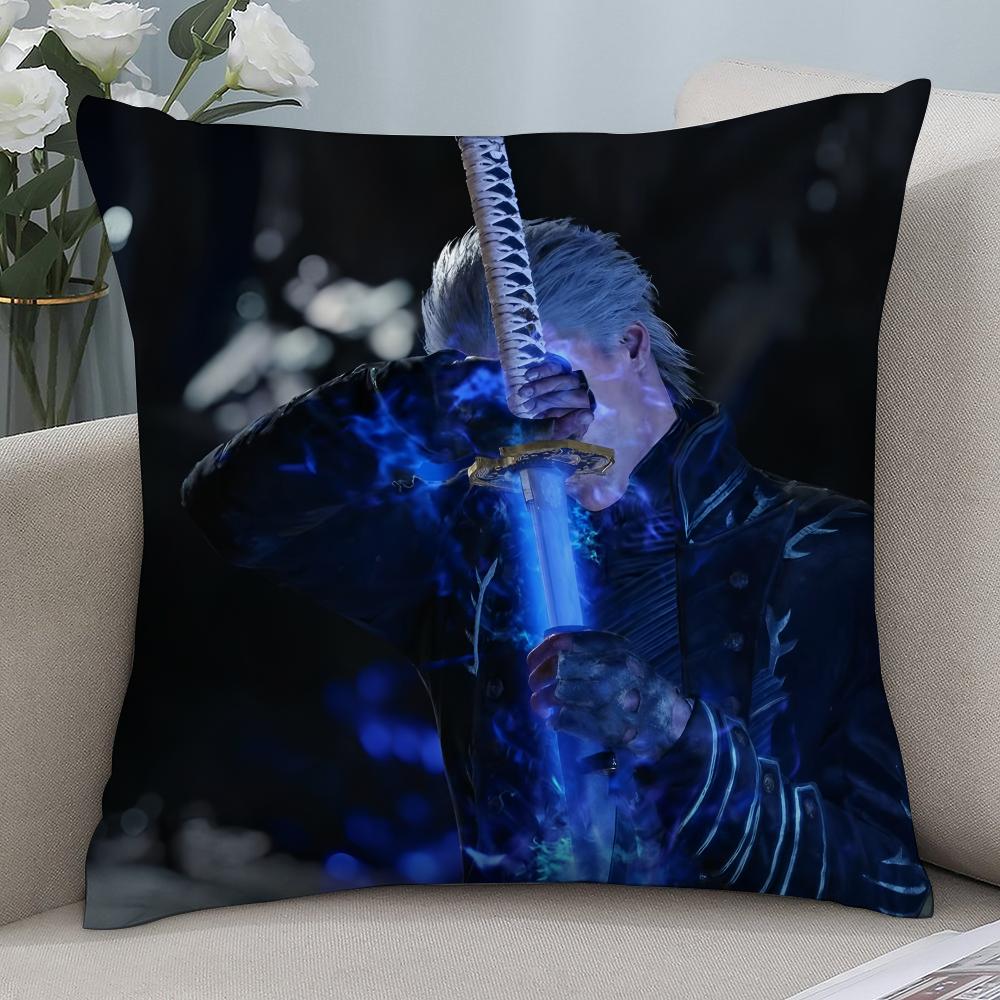 Наволочка для подушки Vergil D-Devil May C-Cry 3D-печать Полиэфирное волокно 45*45 см Декоративная наволочка для дивана Подарок на фестиваль