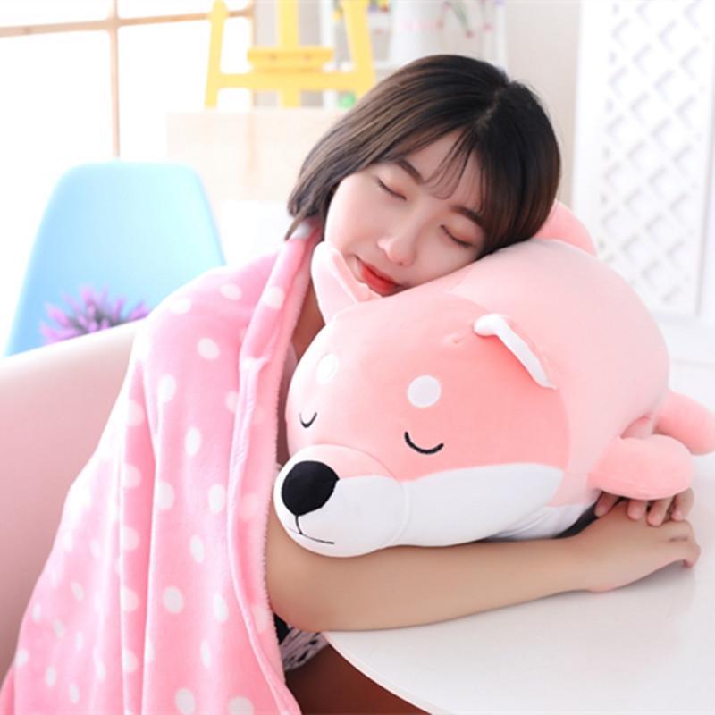 1 шт. 58 см кавайная плюшевая игрушка собака акита мягкая игрушка кукла для детей мягкая подушка с одеялом C