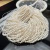 1 нить, белые натуральные пресноводные жемчужные бусины, 4-5 мм, для DIY ожерелий, браслетов, изготовления украшений, 36 см