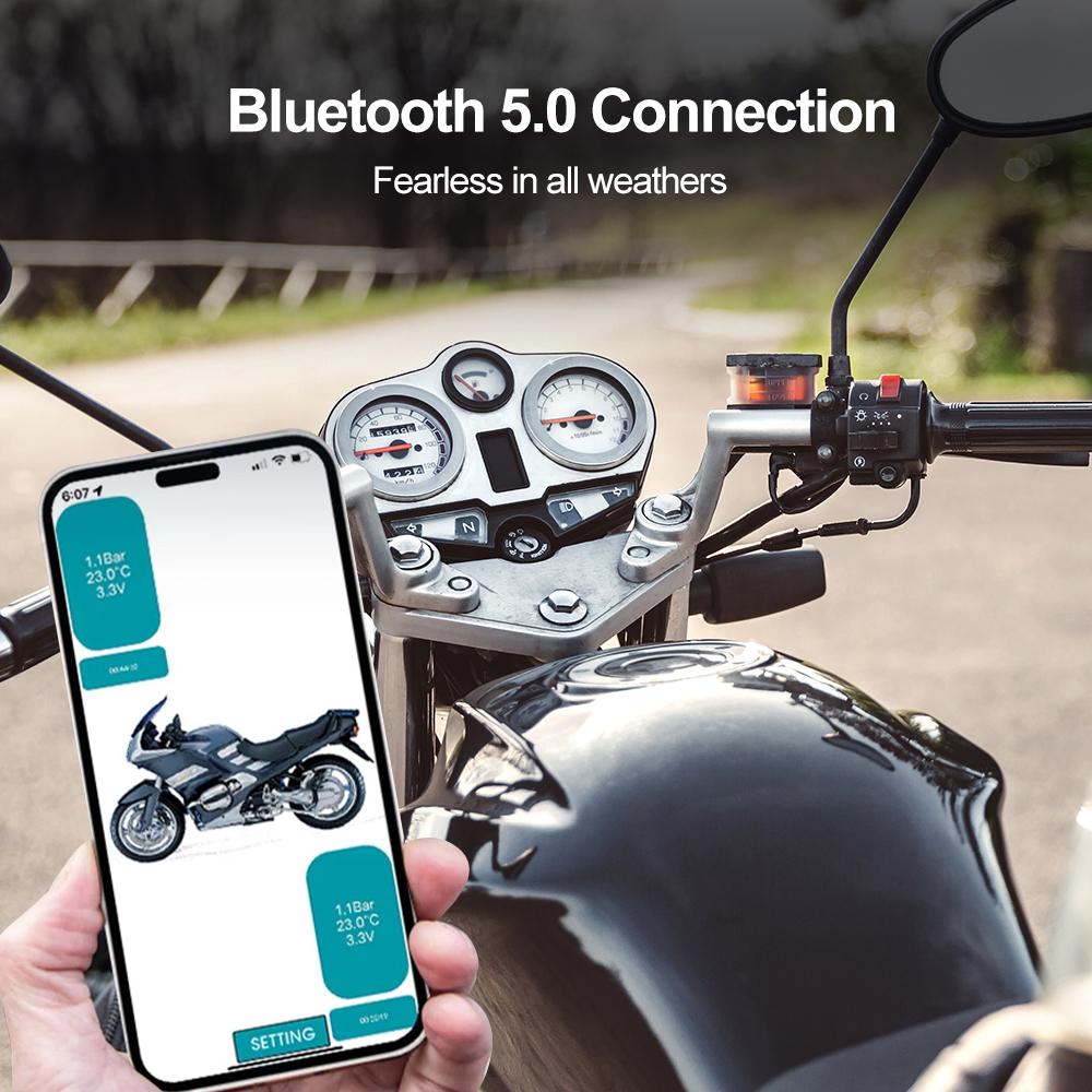 Автомобильная система контроля давления в шинах TPMS Bluetooth 5.0 с дисплеем мобильного телефона Датчик давления в шинах мотоцикла и автомобиля для lOS Android