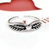 Новые индивидуальные любовные сердечки с крыльями из стерлингового серебра 925 пробы, маленькие свежие ретро-кольца в форме сердца, популярные изысканные открывающиеся кольца Sr185