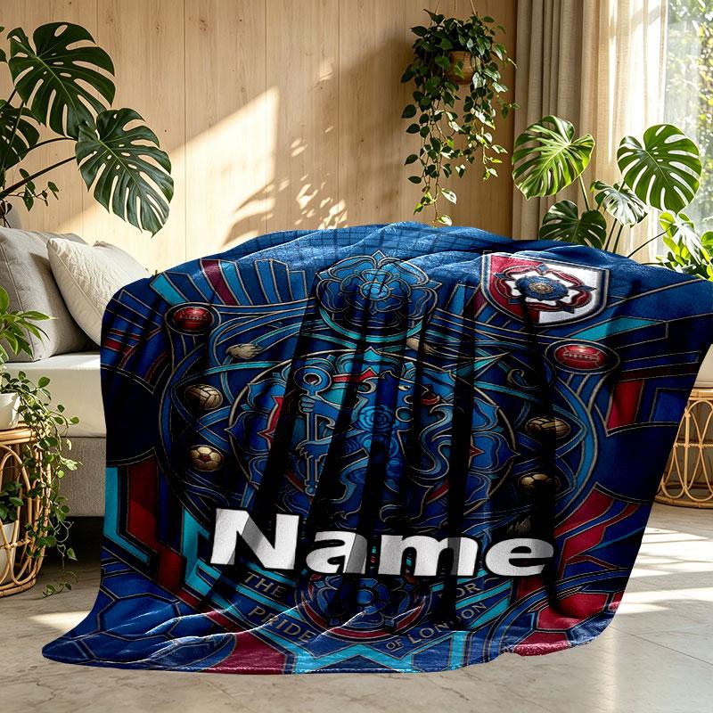 Custom Name Personalized Chelsea Football Club Print Blanket, Home Decor, Bedroom, Sofa, Camping, Couch, Gifts for Birthday Christmas
