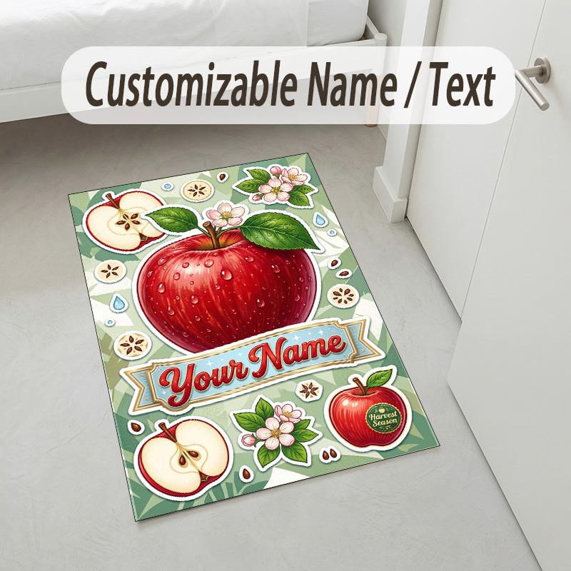 Foxes Moonlit Theme Soft Crystal Velvet Rug Custom Name & Text Print Non Slip Floor Rug for Bedroom Living Room