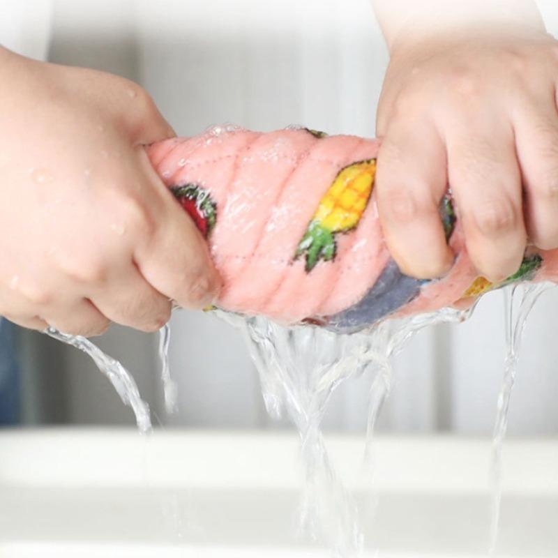 5-30 шт. Кухонное полотенце из микрофибры, супервпитывающее, коралловый флис, удаляющее жир, волнистая текстура, чистящая салфетка, тряпка для мытья посуды, аксессуары