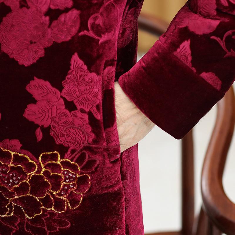 Хлопковые куртки для матерей среднего и пожилого возраста, женские стеганые куртки для бабушек, зимние куртки для пожилых людей, плюс бархат