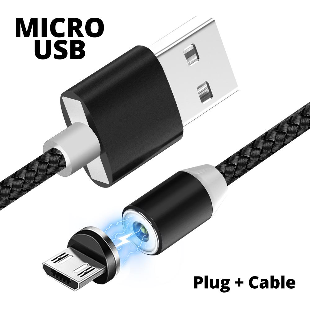 Магнитный USB-кабель 2,4 и кабели Micro USB для быстрой зарядки Тип C Круглый магнитный зарядный шнур на 360 градусов
