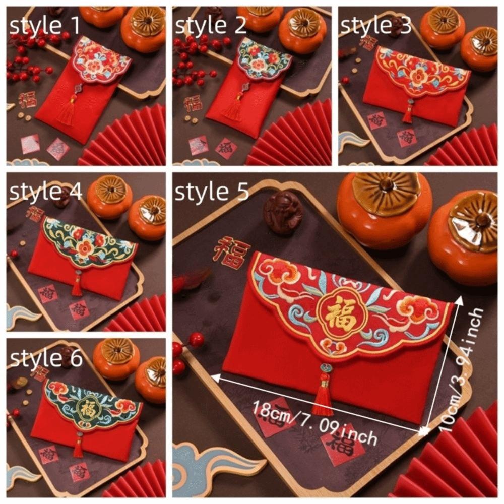 Chinese Style Wedding Money Pocket Traditional Red Lucky Bag Blessing Red Packet Cultural Event