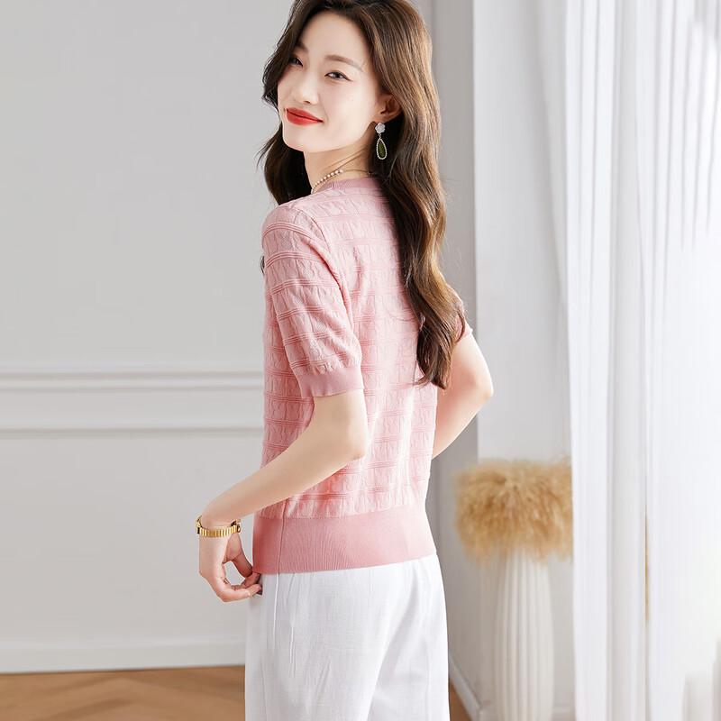 Women's Silk Blend Lace Crochet Knit Top