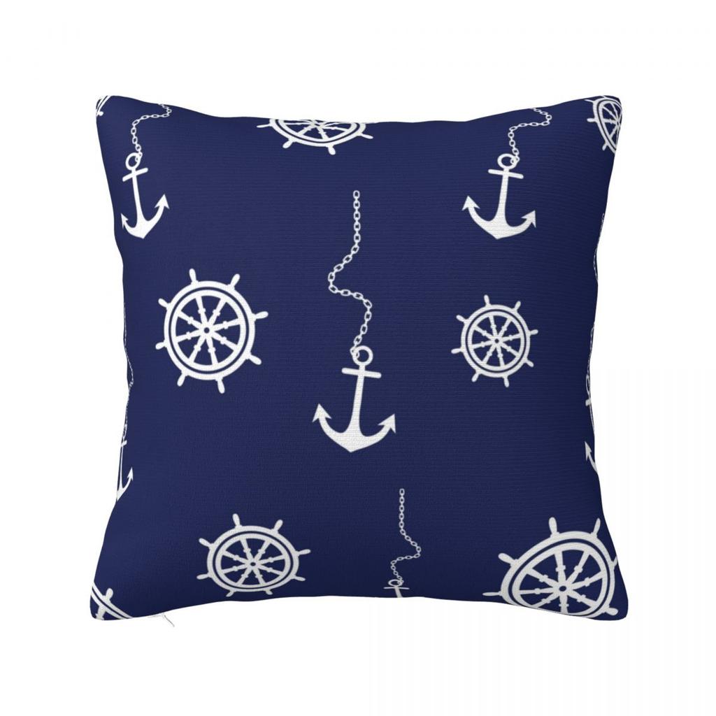 Nautical Red Navy Anchor Square Pillow Cases Cushion Covers Awesome Zippered Decorative Pillowcase for Sofa 45*45cm