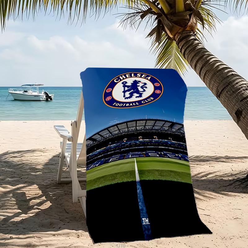 Beach Towel with Chelsea FC logo Pattern - soft,absorbent,machine washable Lightweight&Modern,swimming,Travel Essentials