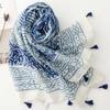 Spring/summer Bohemian Style Artistic Scarf with Fringe Decoration and Large Mesh Fabric