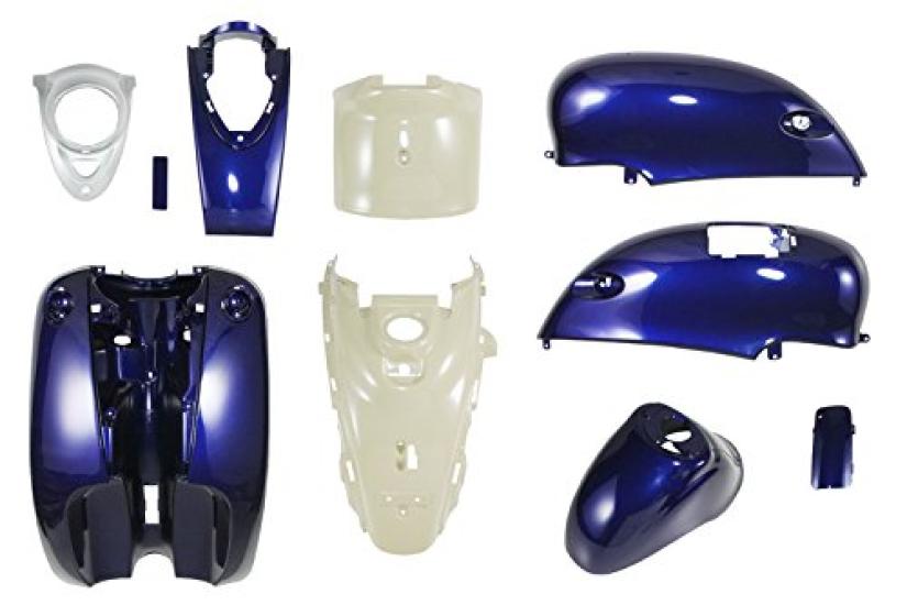 Bike Parts Center Vino Genuine Type Exterior Set Set Black Blue Made In Taiwan Painted Yamaha Vino 5AU 317001 11-piece 2-stroke