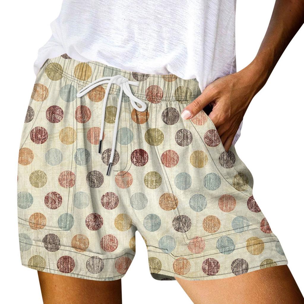 Женские повседневные летние эластичные пляжные шорты с принтом повседневные шорты