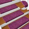 VidaXL Stair Carpet 15 Pieces 65 X 21 X 4 Cm Purple Rectangular Edge 134580