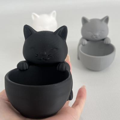 Забавный Цветочный Горшок на Тему Животных Кот Цветочный Горшок Очаровательный Набор Горшков для Цветов Котенка Котенка Декор Цветочного Горшка для Дома или для Кошки