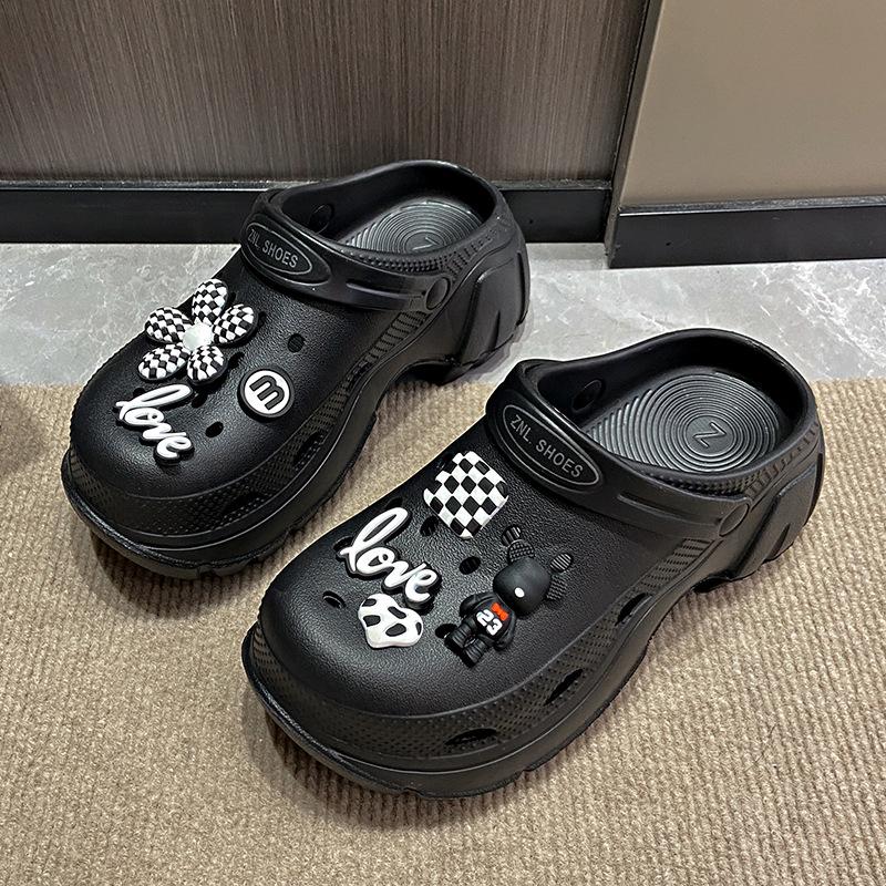 Outer Shoes Summer Women Cave Wear Cute Sandals Thick Bottom Heightened Nonslip Beach Nurse Slippers