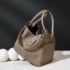 Cowhide Niche Design Ladies Genuine Leather Basket Bags Temperament Soft Leather Shoulder Commuter Bags