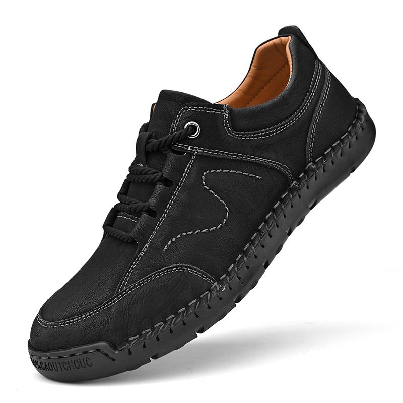 Сшитые вручную мужские походные ботинки весна-осень модная походная обувь из натуральной кожи походная обувь удобная мужская повседневная обувь