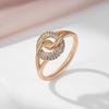 Kinel Rose Gold Color Bride Wedding Rings For Women Shiny Zircon Fine Jewelry Vintage Ring