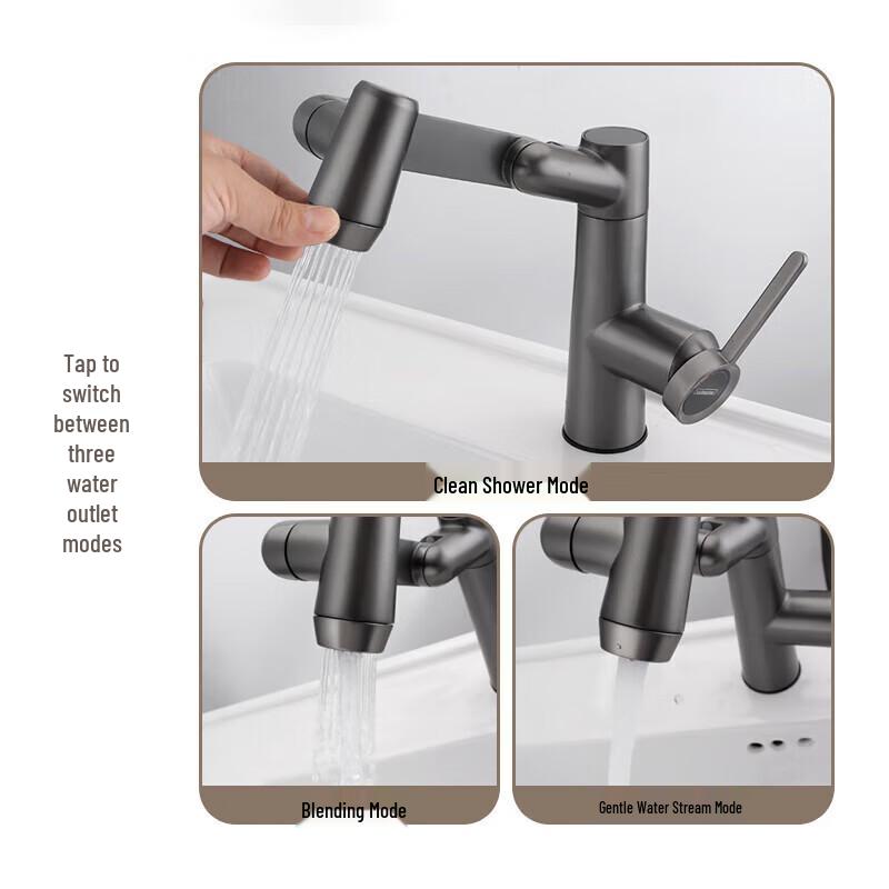 Submarine Mechanical Arm Digital Display Basin Faucet