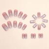 Flower Glitter Aurora False Nails Long Square Press on Nails Fashion Fake Nials  Women Girls
