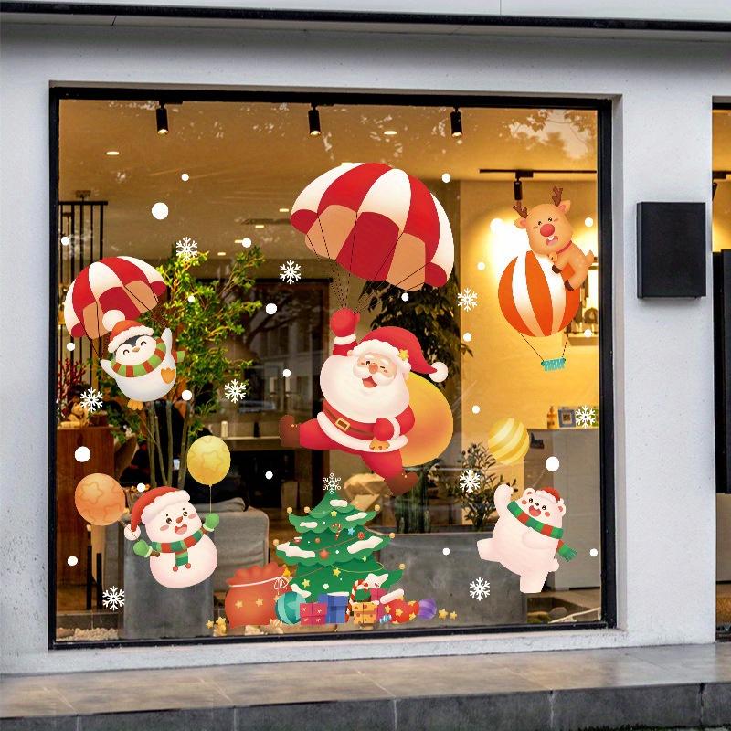 Рождественские украшения, Магазины в торговом центре, Наклейки на стеклянные окна и двери, Оформление сцены для создания атмосферы мероприятия, 1 штука, 45*60см/17*7*23.6 дюйма