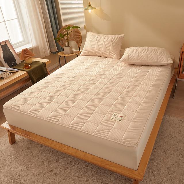 Soybean Fiber Cotton Fitted Sheet Soft Solid Color Mattress Cover Hotel Cotton Flat Cover Single For Home Hotel