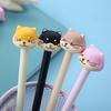 4pcs Cute Husky Gel Pen Ballpoint 0.5mm Black Color Gel Ink Pens for Writing Signature Stationery Office School Supplies