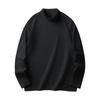Men Bottoming T-shirt Half-high Collar German Velvet Solid Color Elastic Mid Length Pullover Layering Top for Winter And Fall