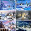 DIY House 5D Diamond Painting Winter Snow Scenery Diamond Embroidery Cross Stitch  Full Round Drill Mosaic Rhinestone Home Decor