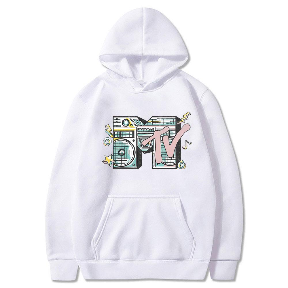 Ограниченная серия MTV Music Television I Want My Boombox Графическая толстовка с капюшоном Мужская Женская Повседневная Винтажная Оверсайз Пуловер Мужские Хлопковые Толстовки с Капюшоном