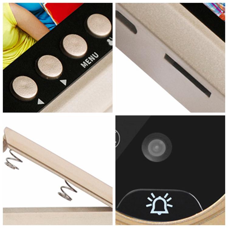 Дисплей Дверной глазок Камера просмотра Дверной звонок Видеокамера PIR Ночное видение 160 Широкий угол 2,4-дюймовый цветной TFT-экран с 3 батареями AA