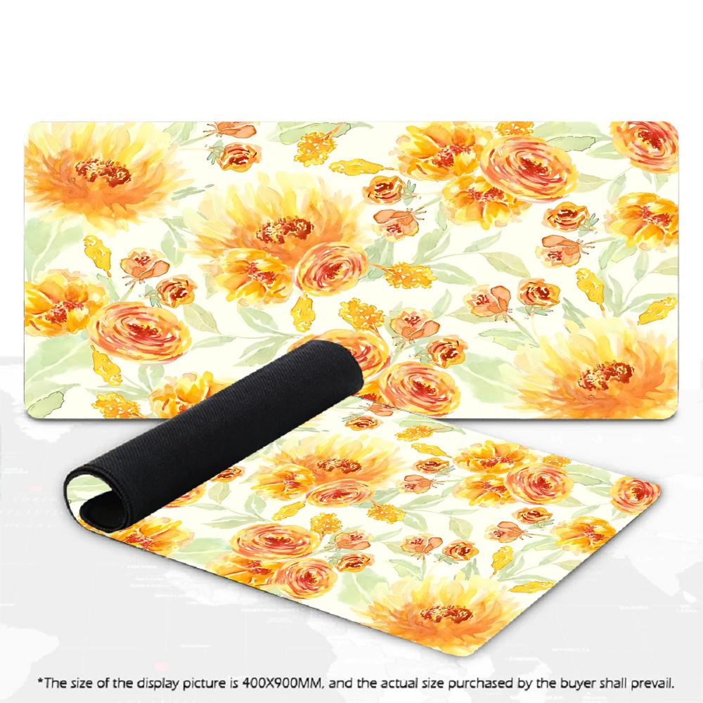 Aesthetic Floral Flower Large Gaming Mouse Pad XXL Botanical Desk Mat Non-Slip Rubber Keyboard Mat PC Gamer Office Desk Pad