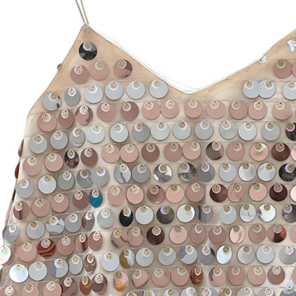 Блестящий топ-топ для клубной вечеринки Shimmer Camisole Club Party Costume Fashion Festival Beach Girls