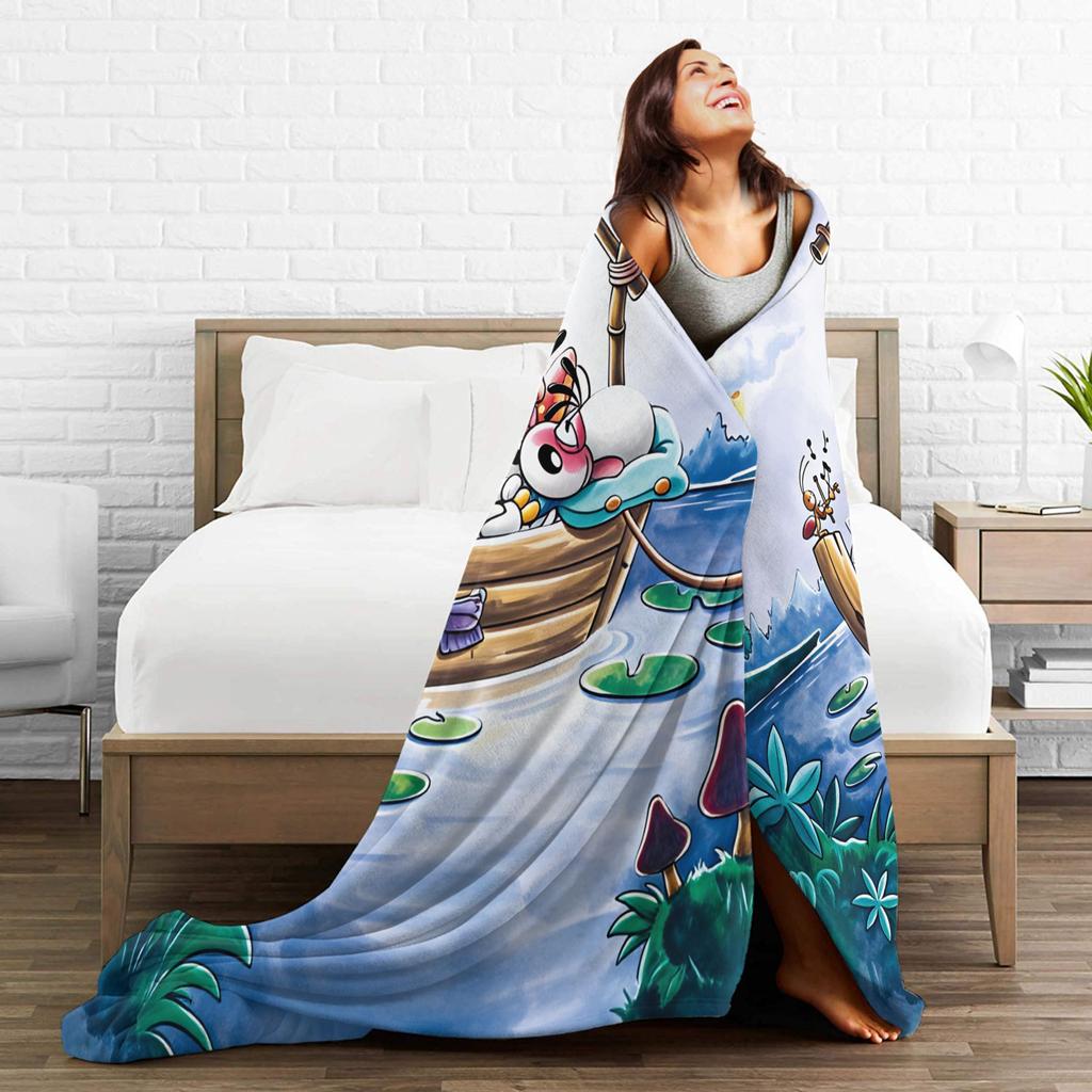 Kawaii Diddl Flannel Blanket Warm Soft Throw Blanket for Home Decor Travel Office Street Trend Bedspread Sofa Bed Cover