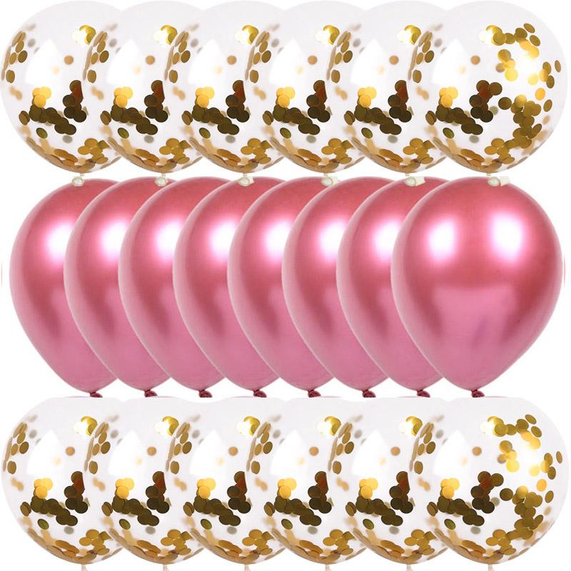 14/20 шт. Мульти конфетти Сердце Звезда Фольгированные шары Baby Shower С Днем Рождения Вечеринка Гелиевые шары Свадебные Годовщины Декор Globos