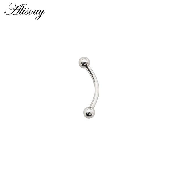 Alisouy, 1 шт., 6/8/10/12 мм, 16 г, хирургическая сталь, 3 мм, шарик для пирсинга бровей, изогнутая штанга, кольцо для губ, плотная серьга Daith Helix Rook