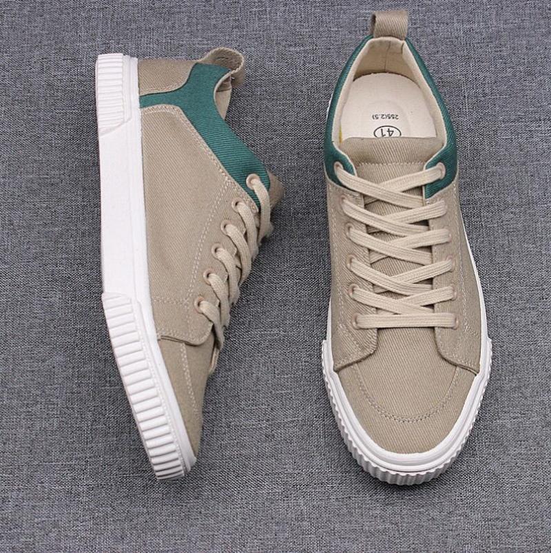 Fashion Men's Spring Canvas Shoes New Breathable Lace Up Casual Men's Versatile Flat Bottomed Cloth Shoes Anti Skateboard Shoes Tenis