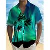 Men's Short Sleeved Single Breasted Flat Corner Casual Vacation Shirt