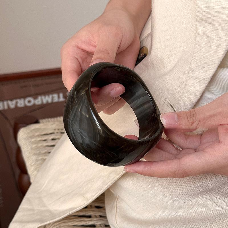 Винтажный браслет для женщин, большой неровный широкий браслет, многоцветный богемный пляжный акриловый браслет, ювелирные аксессуары, подарки