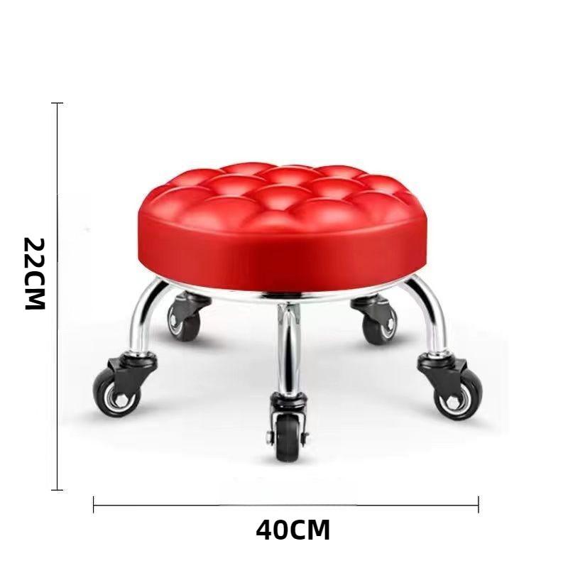 Утолщенная рама Круглый шкив Табурет Портативный Низкий Вращающийся стул Инструмент Бытовой Мобильный Универсальный Табурет на колесиках