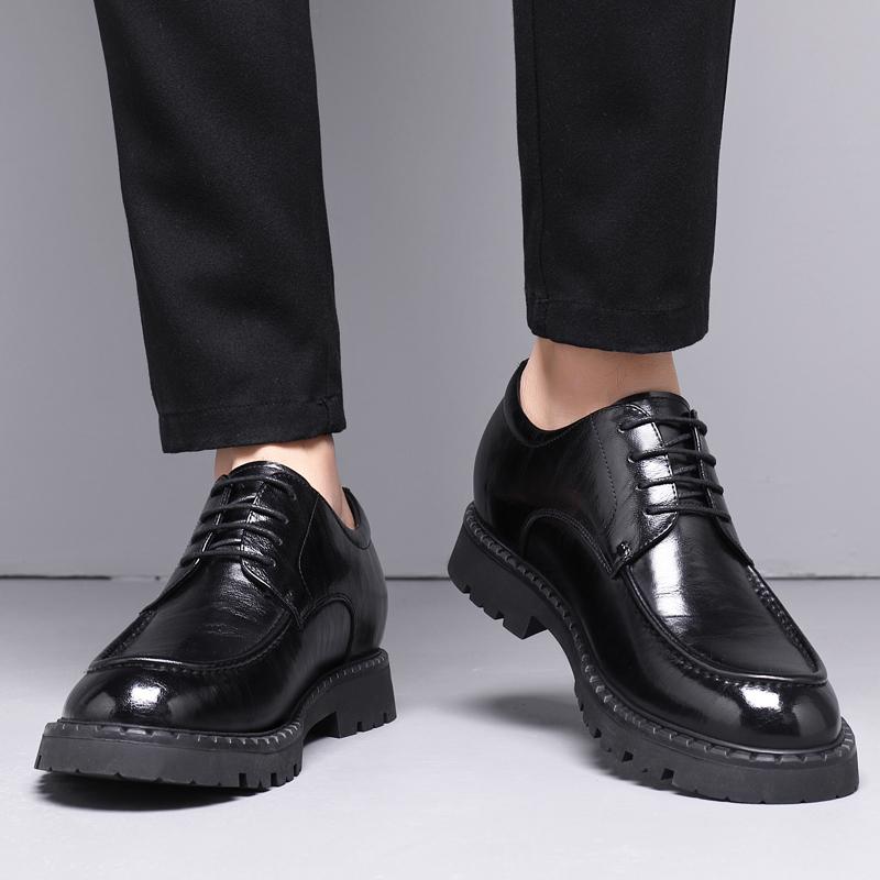 Fashion Men's Dress Shoes Elevator Shoes Platform Breathable Casual Business Luxury Genuine Leather Heightening Shoes 8 6CM Taller Male
