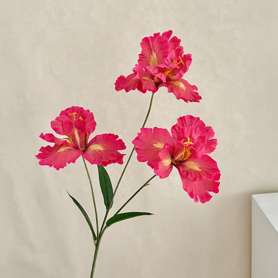 Iris Artificial Flower Realistic Faux Iris Flowers 33" Soft Fabric Indoor Outdoor Decor for Wedding Bridal Bouquets Centerpieces