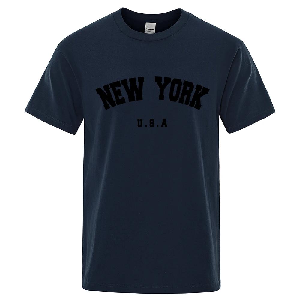 U.S.A York City T Shirts Summer Cotton Tops T-Shirt Short Sleeve Fashion Casual Streetwear O-neck Letter Tee Shirt